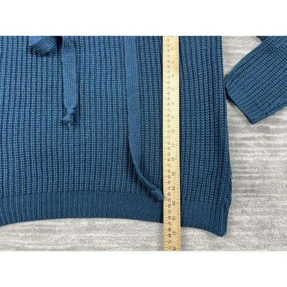 Umgee  Sweater Womens Small Blue Longsleeve Acrylic Tie Casual‎ Ribbed - Picture 5 of 11